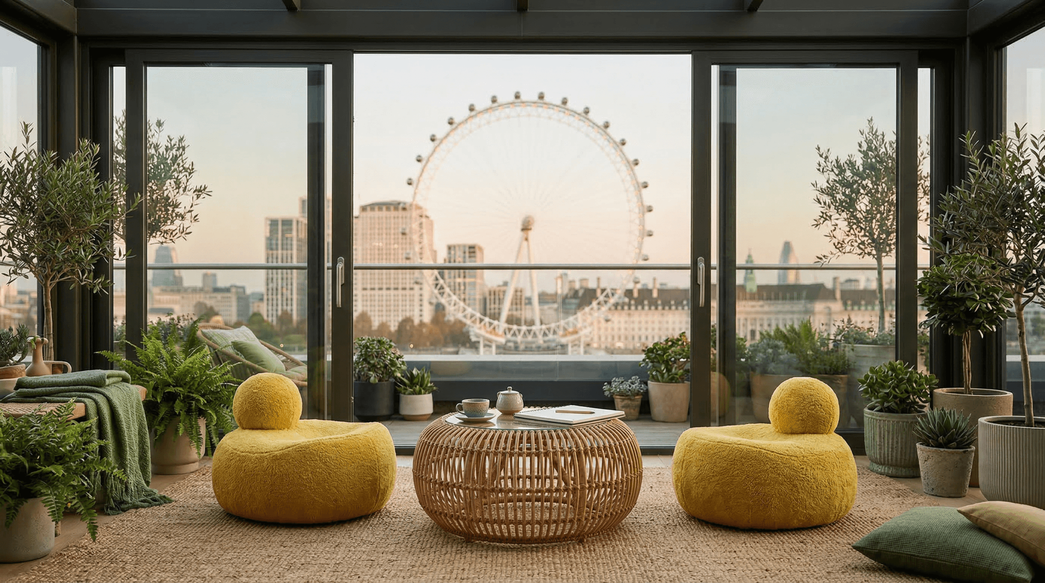 freepik two bright yellow textured poufs placed around a w 10581